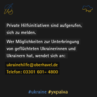 Aufruf zur privaten Hilfsinitiative für die Ukraine